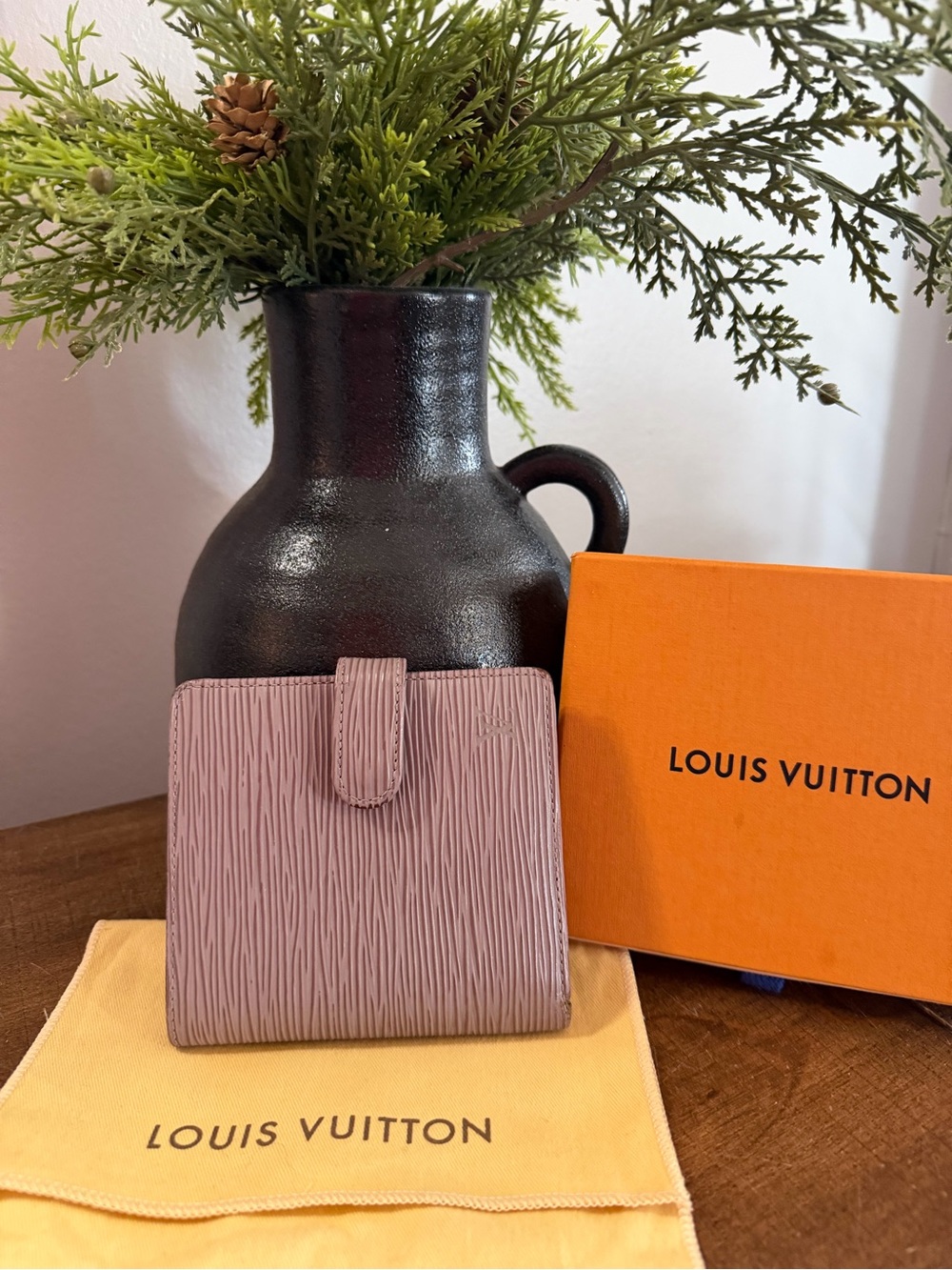 Louis Vuitton Lilac Epi Compact Wallet (with COA)